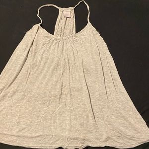 grey spaghetti top with built in bando